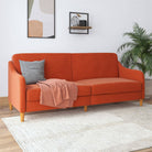 Jasper Sprung Sofa Bed - Orange Linen by Dorel - Price Crash Furniture