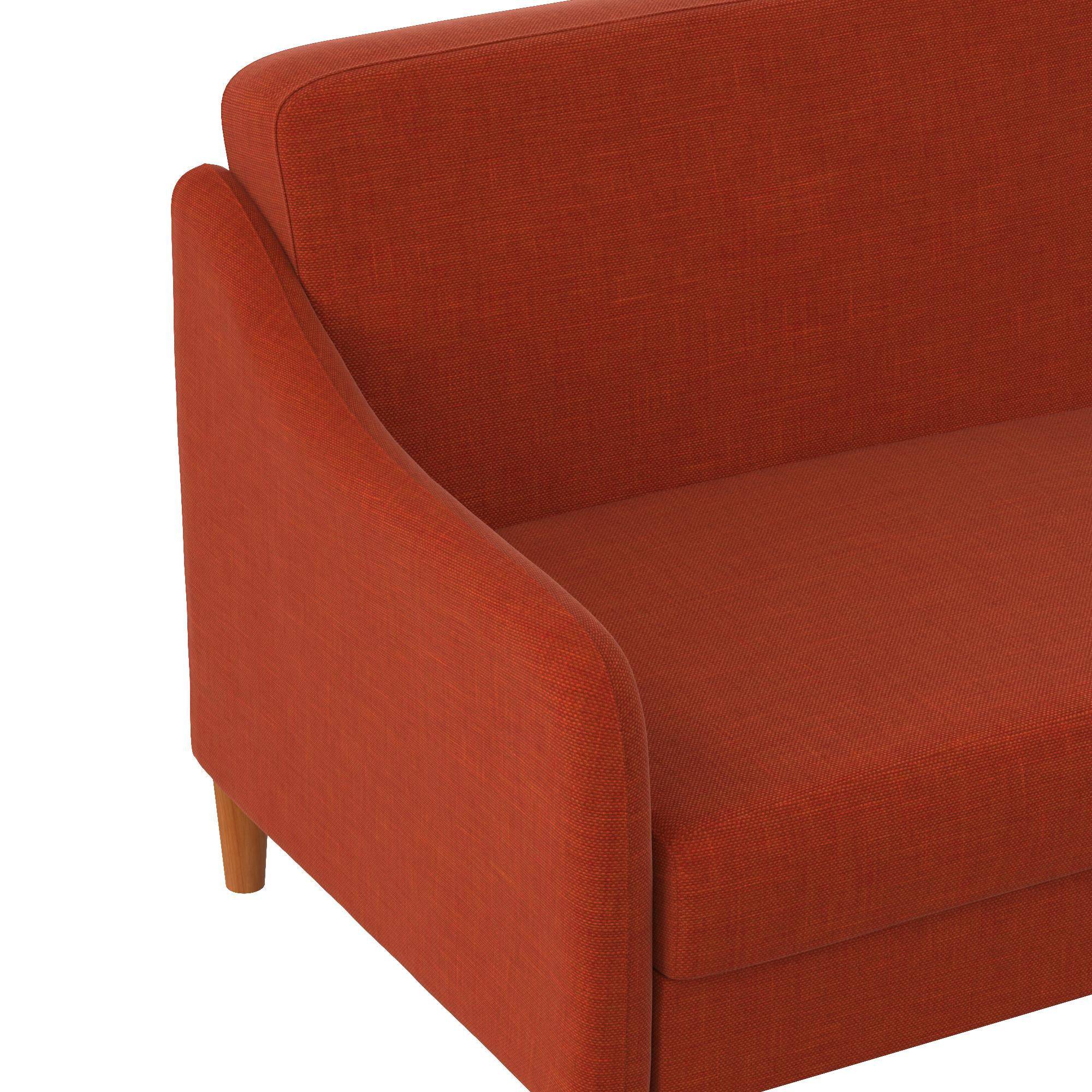 Jasper Sprung Sofa Bed - Orange Linen by Dorel - Price Crash Furniture