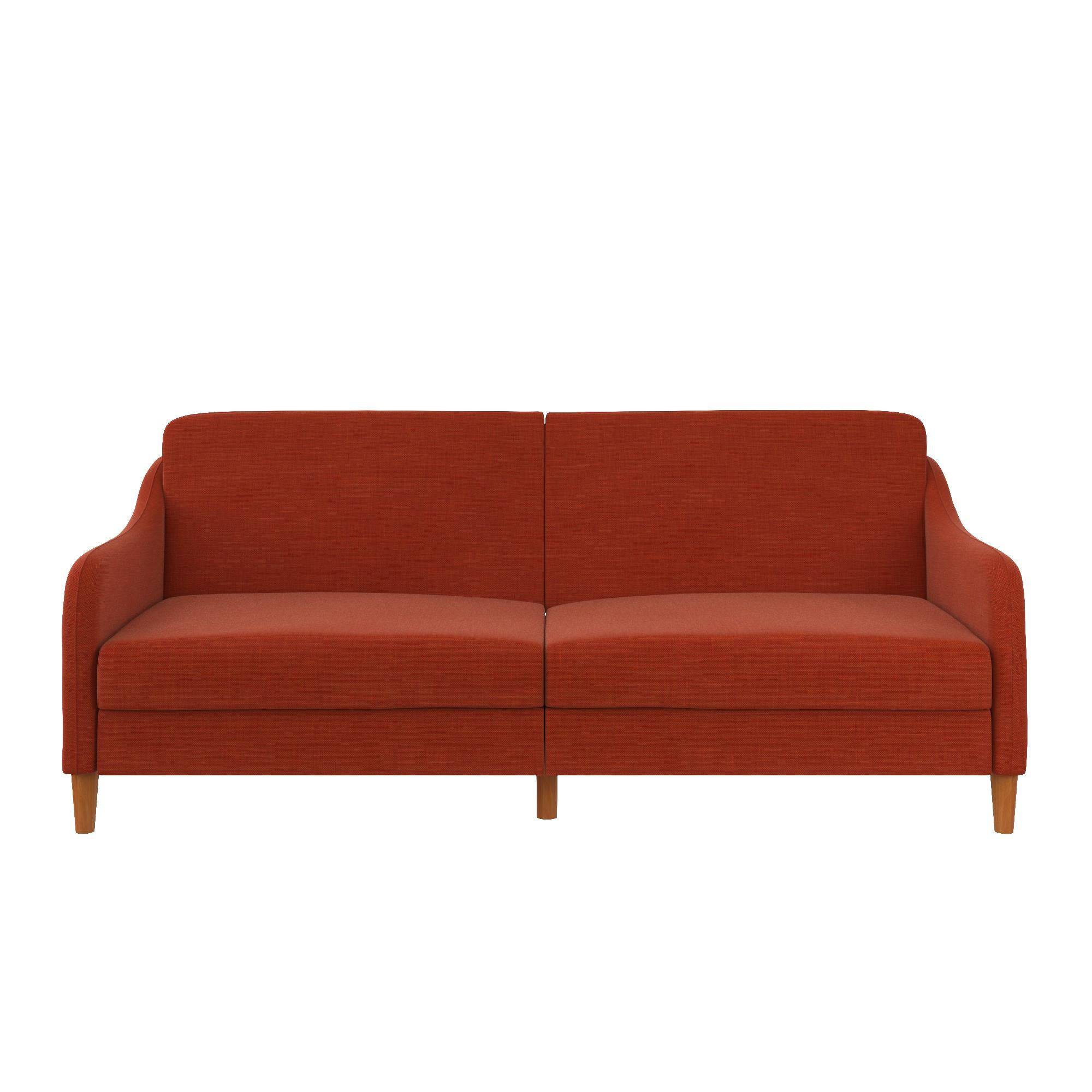 Jasper Sprung Sofa Bed - Orange Linen by Dorel - Price Crash Furniture