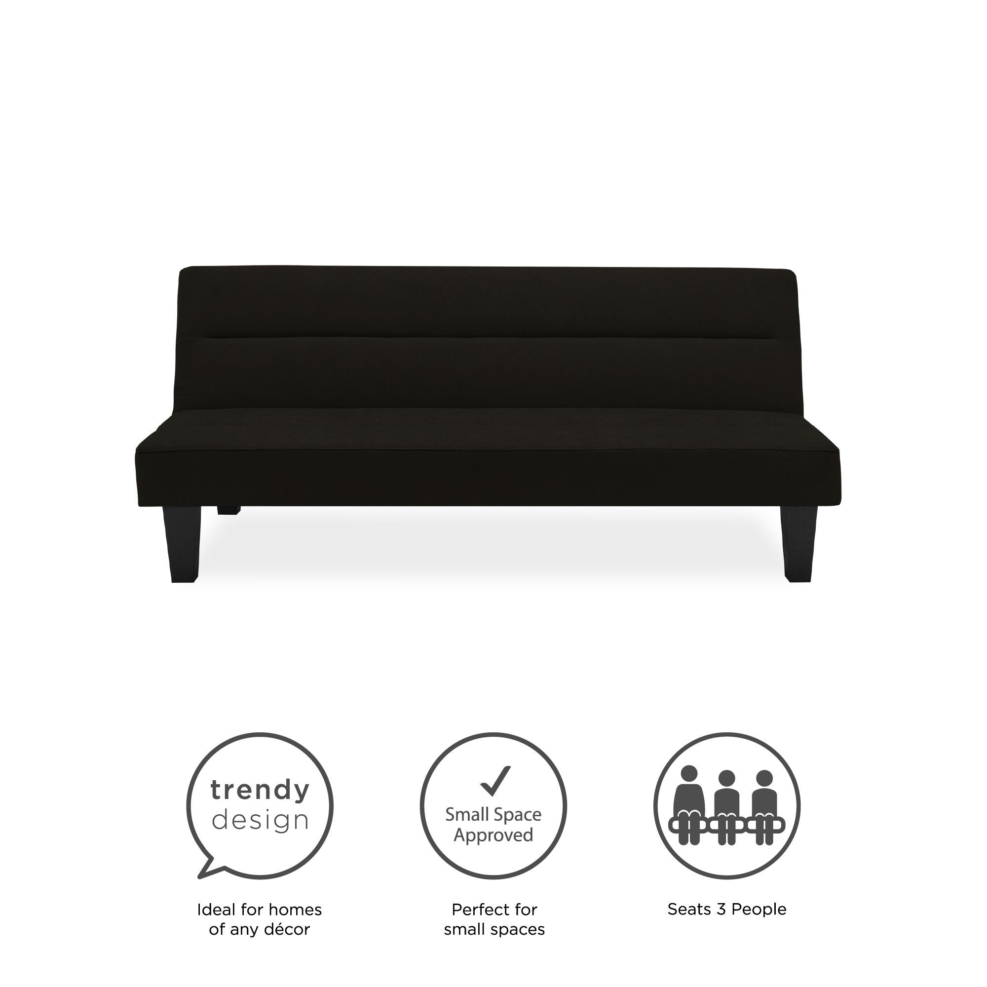 Kebo Futon in Black Velvet by Dorel - Price Crash Furniture