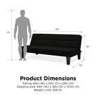 Kebo Futon in Black Velvet by Dorel - Price Crash Furniture