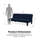 Kebo Futon in Blue Velvet by Dorel - Price Crash Furniture