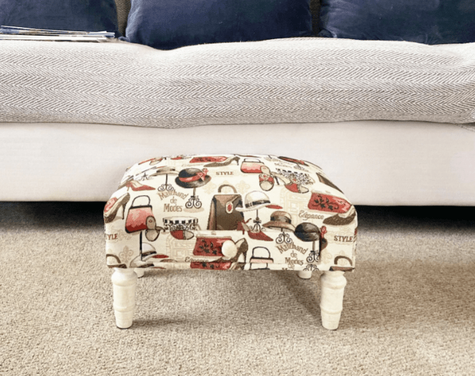 Ladies Fabric Footstool With Drawer - Price Crash Furniture