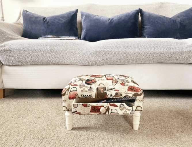 Ladies Fabric Footstool With Drawer - Price Crash Furniture