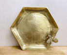 Large Gold Honeycomb Bee Tray - Price Crash Furniture