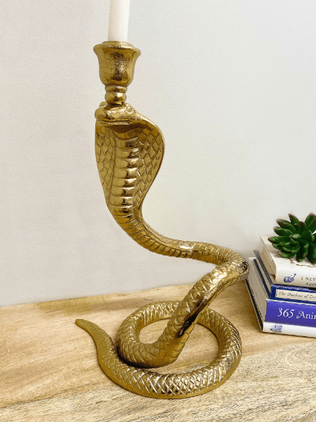 Large Gold Snake Candle Holder - Price Crash Furniture