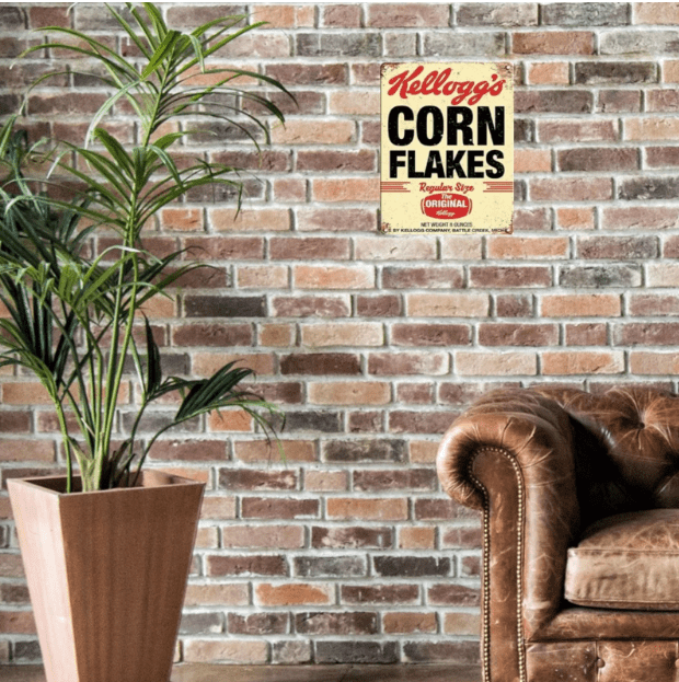 Large Metal Sign 60 x 49.5cm Kellogs Corn Flakes - Price Crash Furniture