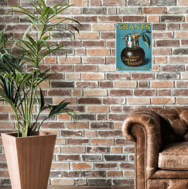 Large Metal Sign 60 x 49.5cm Vintage Retro Grants Cherry Brandy - Price Crash Furniture