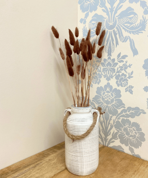 Large Stone Vase With Rope Handle - Price Crash Furniture