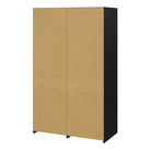 Line Wardrobe With 2 Doors + 2 Drawers In Black And Jackson Hickory Oak - Price Crash Furniture