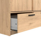 Line Wardrobe With 2 Doors + 2 Drawers In Jackson Hickory Oak - Price Crash Furniture