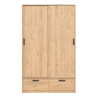 Line Wardrobe With 2 Doors + 2 Drawers In Jackson Hickory Oak - Price Crash Furniture