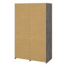 Line Wardrobe With 2 Doors + 2 Drawers In White And Concrete - Price Crash Furniture