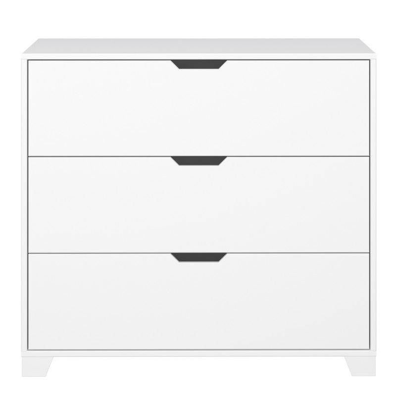 Loke 3 Drawer Chest Of Drawers In Pure White - Price Crash Furniture