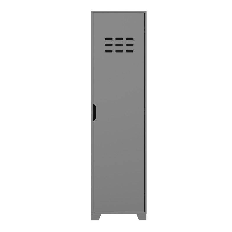 Loke Single 1 Door Wardrobe In Folkestone Grey - Price Crash Furniture