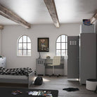 Loke Single 1 Door Wardrobe In Folkestone Grey - Price Crash Furniture