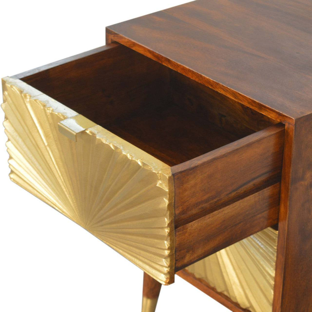 Manila Gold Bedside Cabinet by Artisan Furniture - Price Crash Furniture