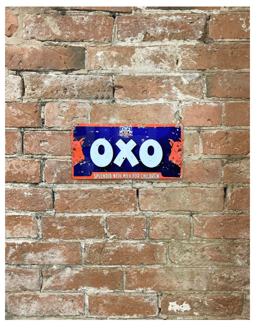 Metal Advertising Wall Sign - OXO Vintage Production - Price Crash Furniture