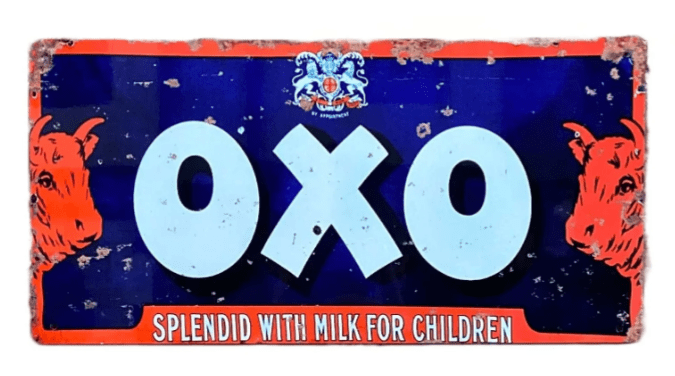 Metal Advertising Wall Sign - OXO Vintage Production - Price Crash Furniture