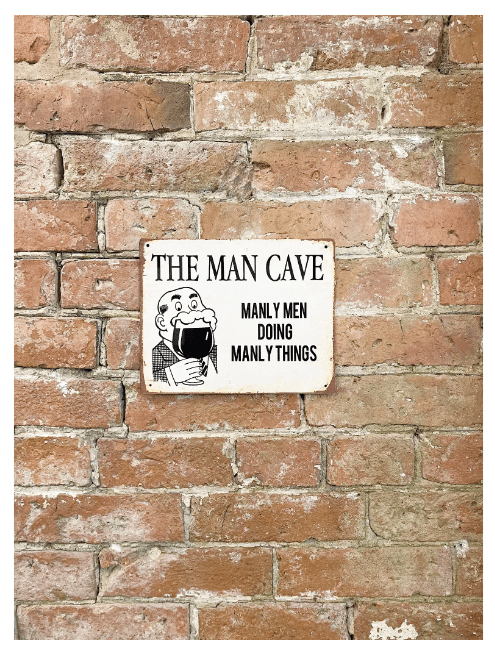 Metal Art Wall/Door Sign - Man Cave Manly Men Doing Manly Things - Price Crash Furniture