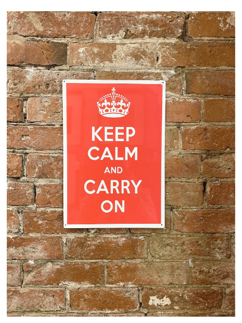 Metal Humour Wall Sign - Keep Calm And Carry On - Price Crash Furniture