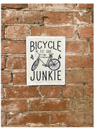 Metal Sign Plaque - Bicycle Junkie Bike - Price Crash Furniture