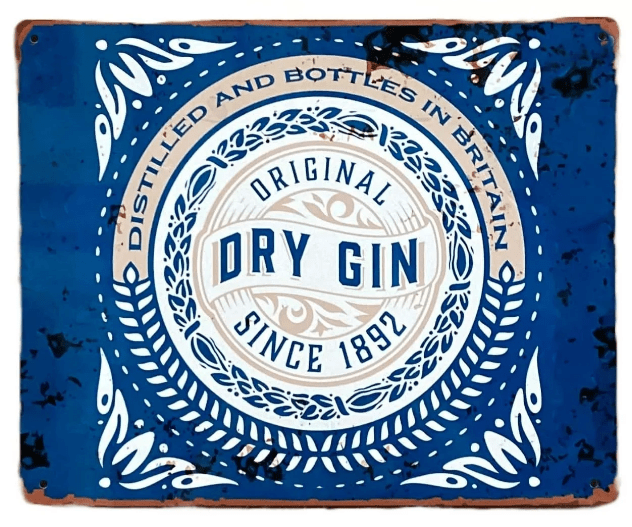 Metal Sign Plaque - Dry Gin Bar - Price Crash Furniture