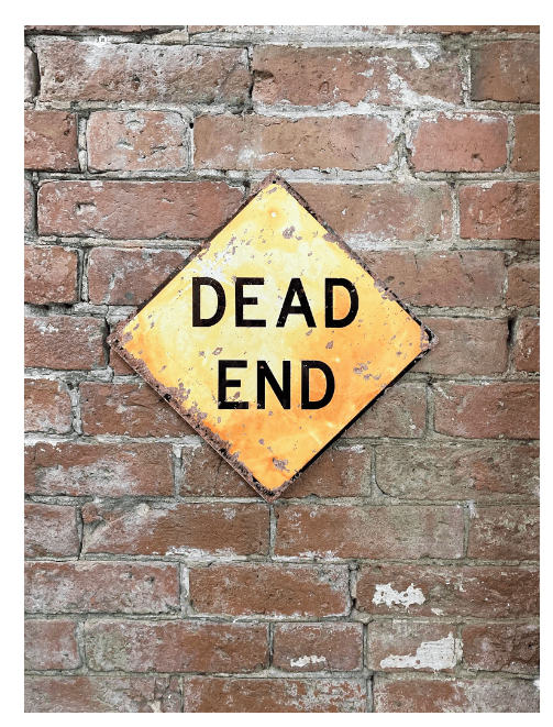 Metal Square Wall Sign - Dead End - Price Crash Furniture