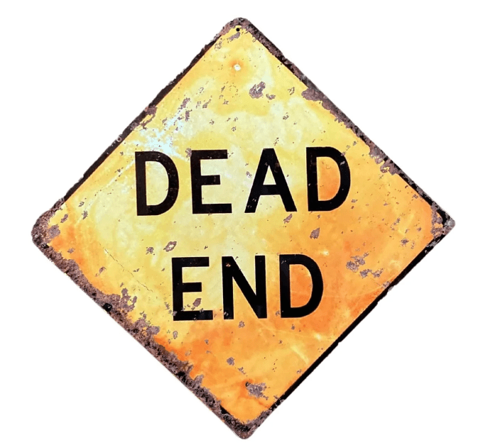 Metal Square Wall Sign - Dead End - Price Crash Furniture