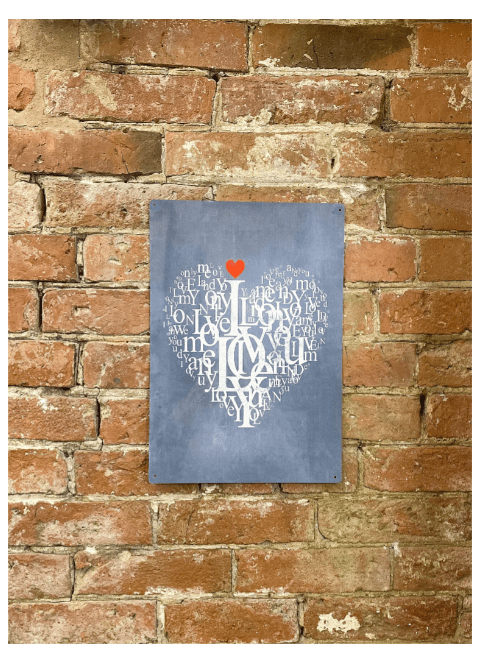 Metal Travel Wall Sign - Love Heart, Valentine - Price Crash Furniture