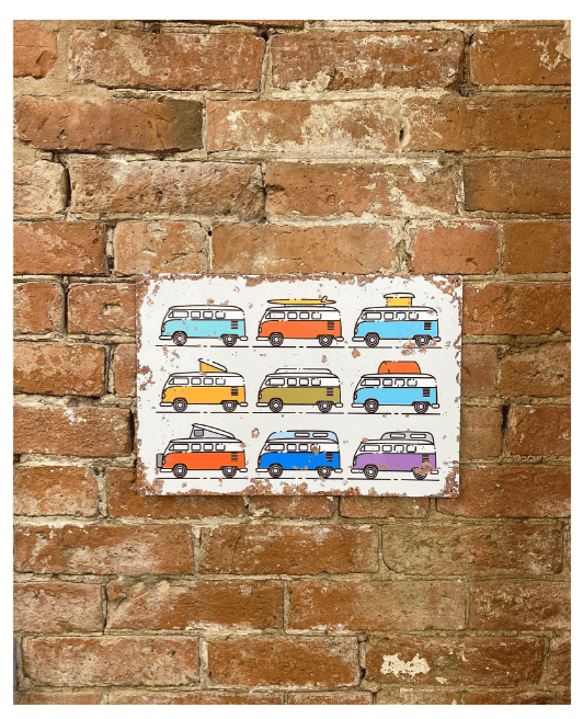 Metal Vintage Wall Sign - Camper Van Collection - Price Crash Furniture