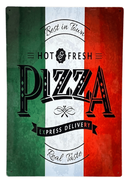 Metal Wall Sign - Pizza Italy - Price Crash Furniture