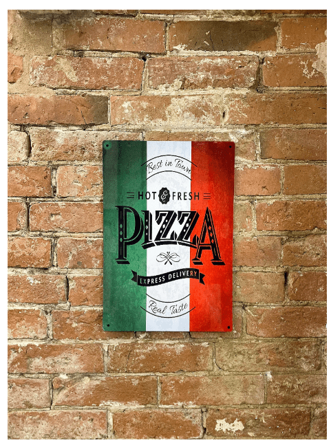 Metal Wall Sign - Pizza Italy - Price Crash Furniture
