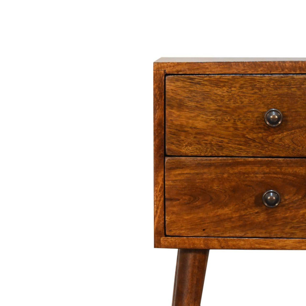 Mini 2 Drawer Chestnut Bedside by Artisan Furniture - Price Crash Furniture
