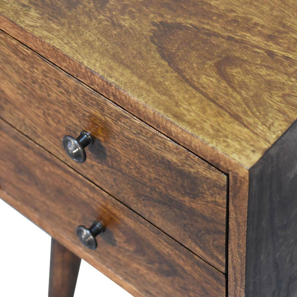 Mini 2 Drawer Chestnut Bedside by Artisan Furniture - Price Crash Furniture
