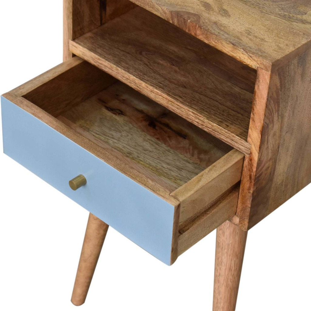 Mini Blue Hand Painted Bedside by Artisan Furniture - Price Crash Furniture