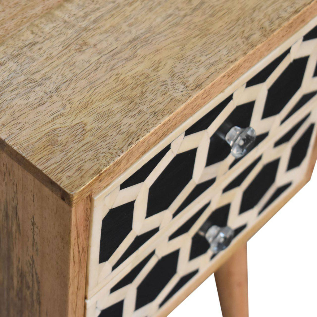 Mini Bone Inlay 2 Drawer Bedside by Artisan Furniture - Price Crash Furniture