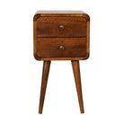 Mini Chestnut Curved Bedside by Artisan Furniture - Price Crash Furniture