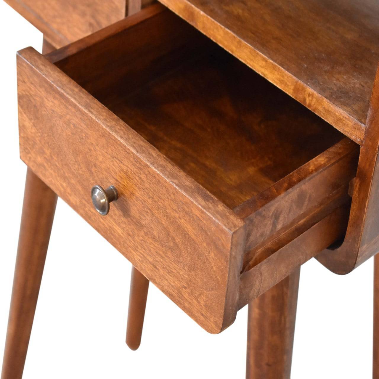 Mini Chestnut Curved Console Table by Artisan Furniture - Price Crash Furniture