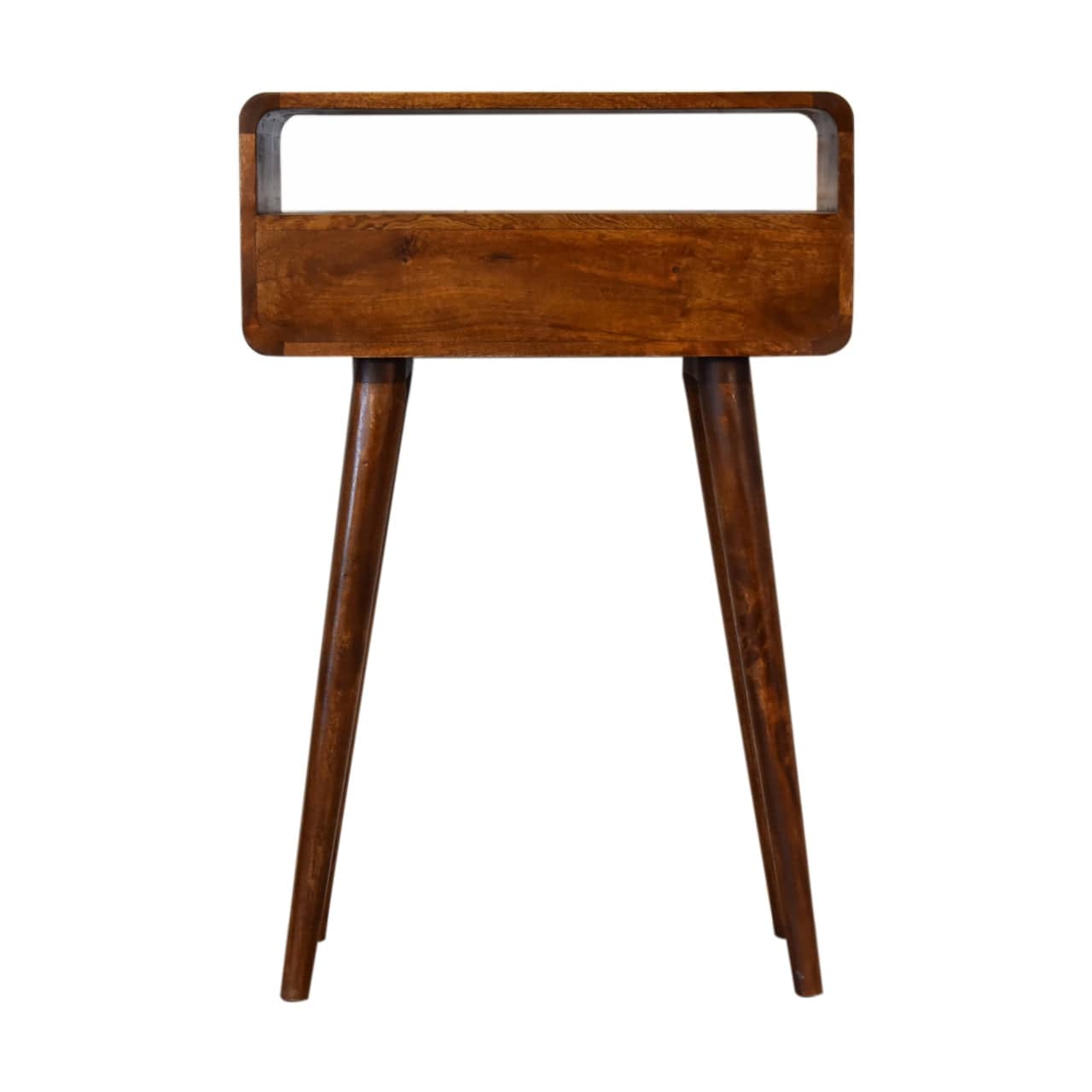 Mini Chestnut Curved Console Table by Artisan Furniture - Price Crash Furniture