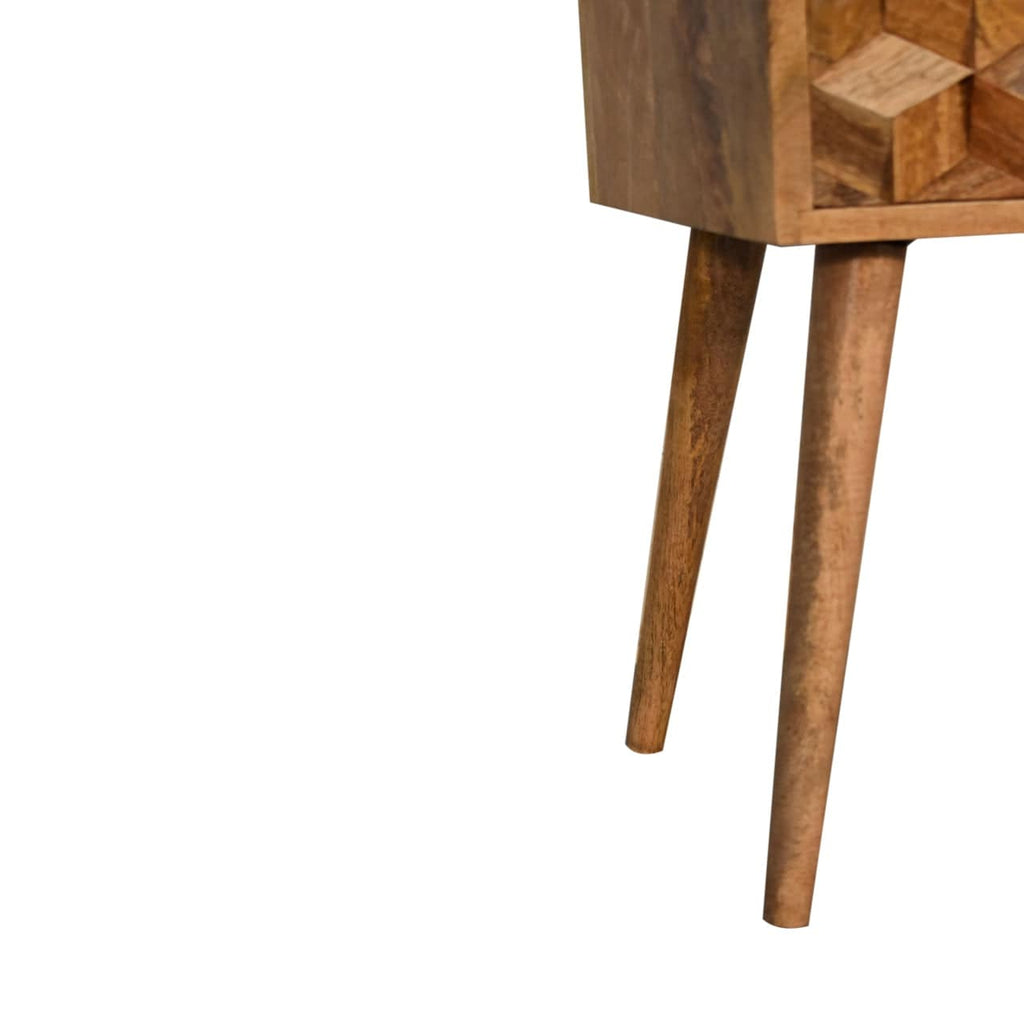 Mini Cube Carved 2 Drawer Bedside by Artisan Furniture - Price Crash Furniture