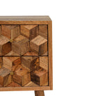 Mini Cube Carved 2 Drawer Bedside by Artisan Furniture - Price Crash Furniture