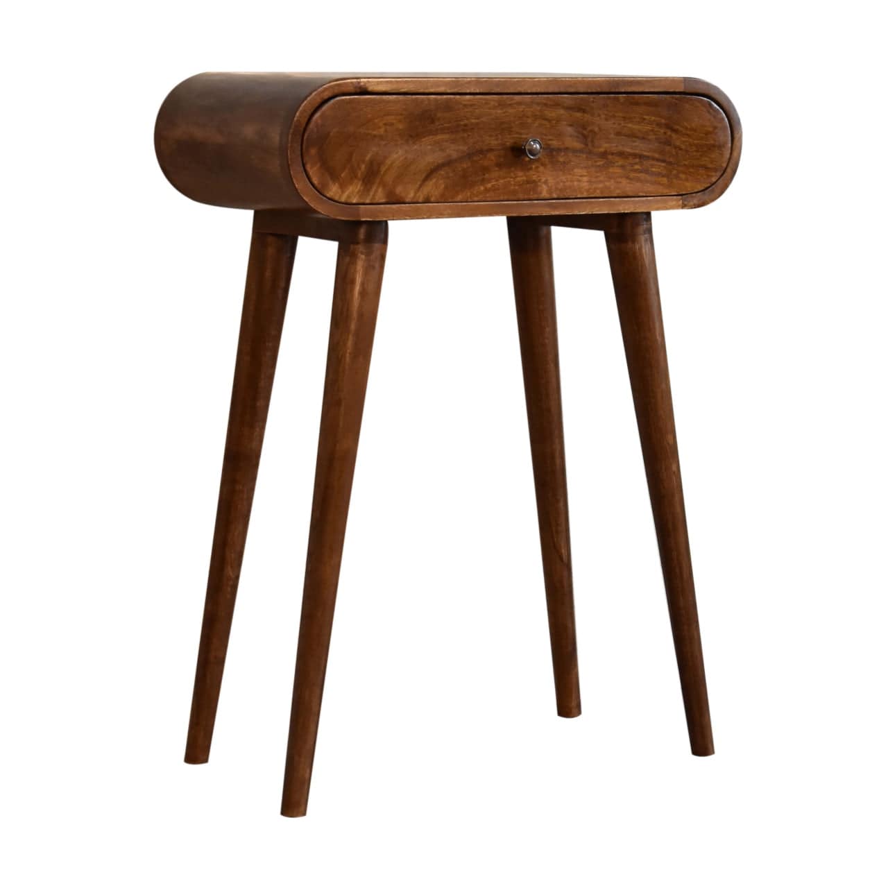 Mini Rounded Mini Chestnut Console Table by Artisan Furniture - Price Crash Furniture