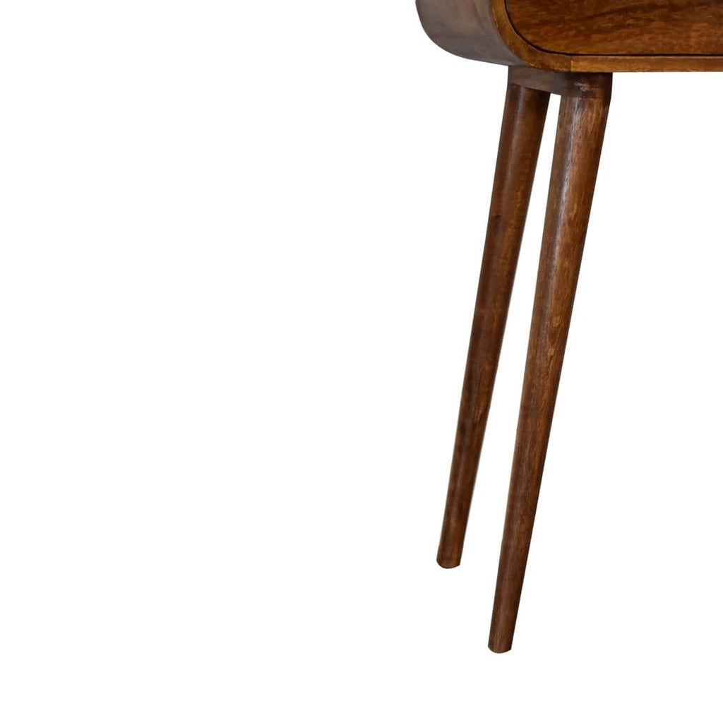 Mini Rounded Mini Chestnut Console Table by Artisan Furniture - Price Crash Furniture