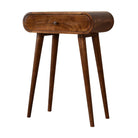 Mini Rounded Mini Chestnut Console Table by Artisan Furniture - Price Crash Furniture