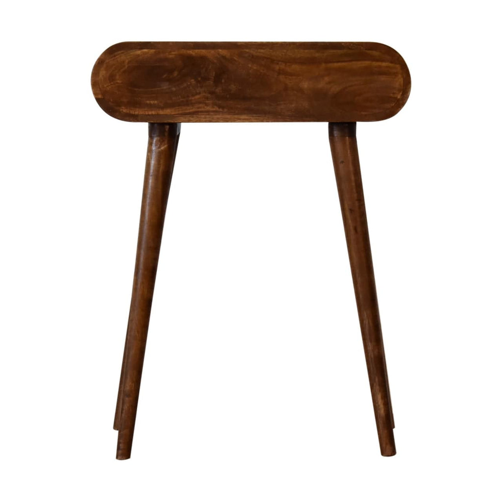 Mini Rounded Mini Chestnut Console Table by Artisan Furniture - Price Crash Furniture