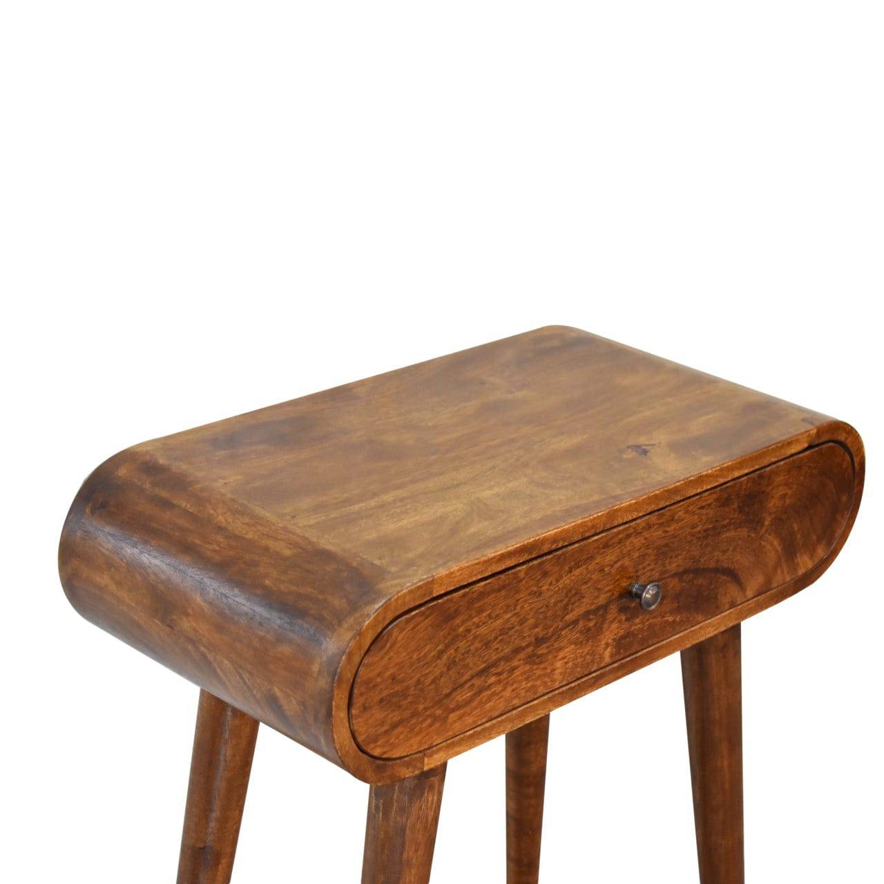 Mini Rounded Mini Chestnut Console Table by Artisan Furniture - Price Crash Furniture