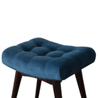 Mini Teal Cotton Velvet Curved Bench by Artisan Furniture - Price Crash Furniture