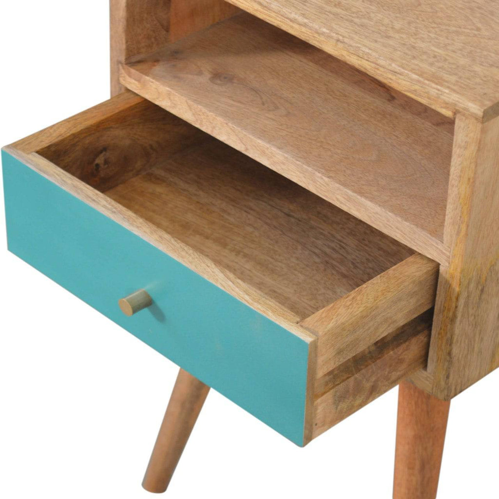 Mini Teal Hand Painted Bedside by Artisan Furniture - Price Crash Furniture