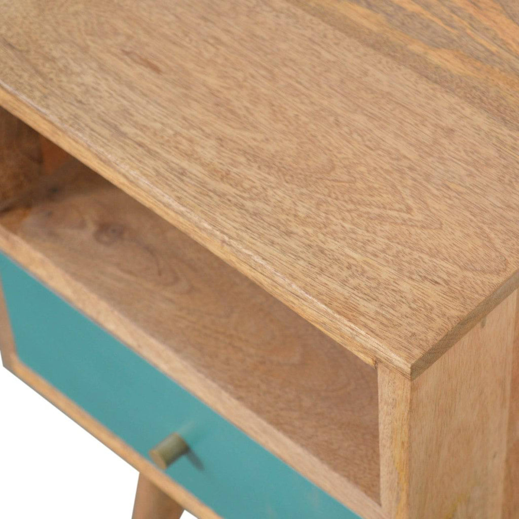 Mini Teal Hand Painted Bedside by Artisan Furniture - Price Crash Furniture